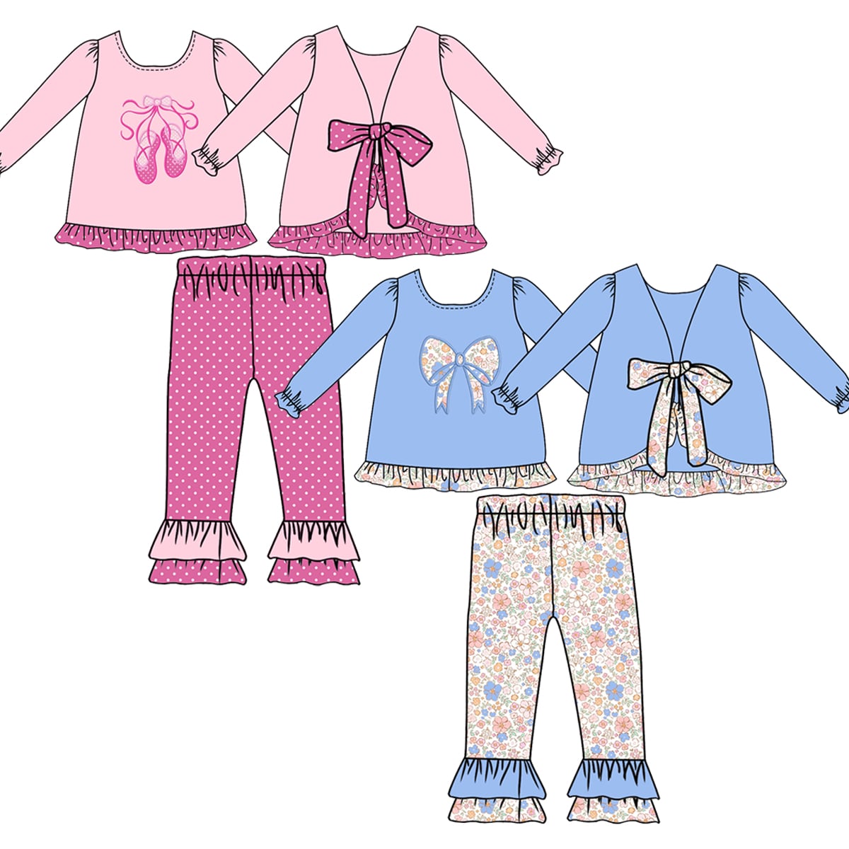 Embroidered Girls Sets