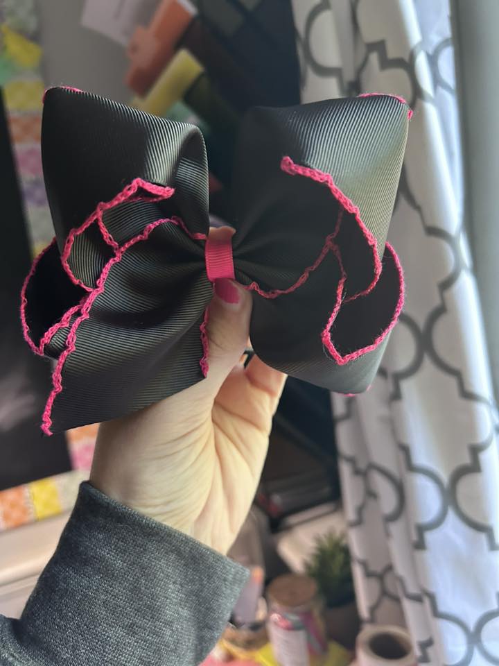 Hot Pink and Black Bow