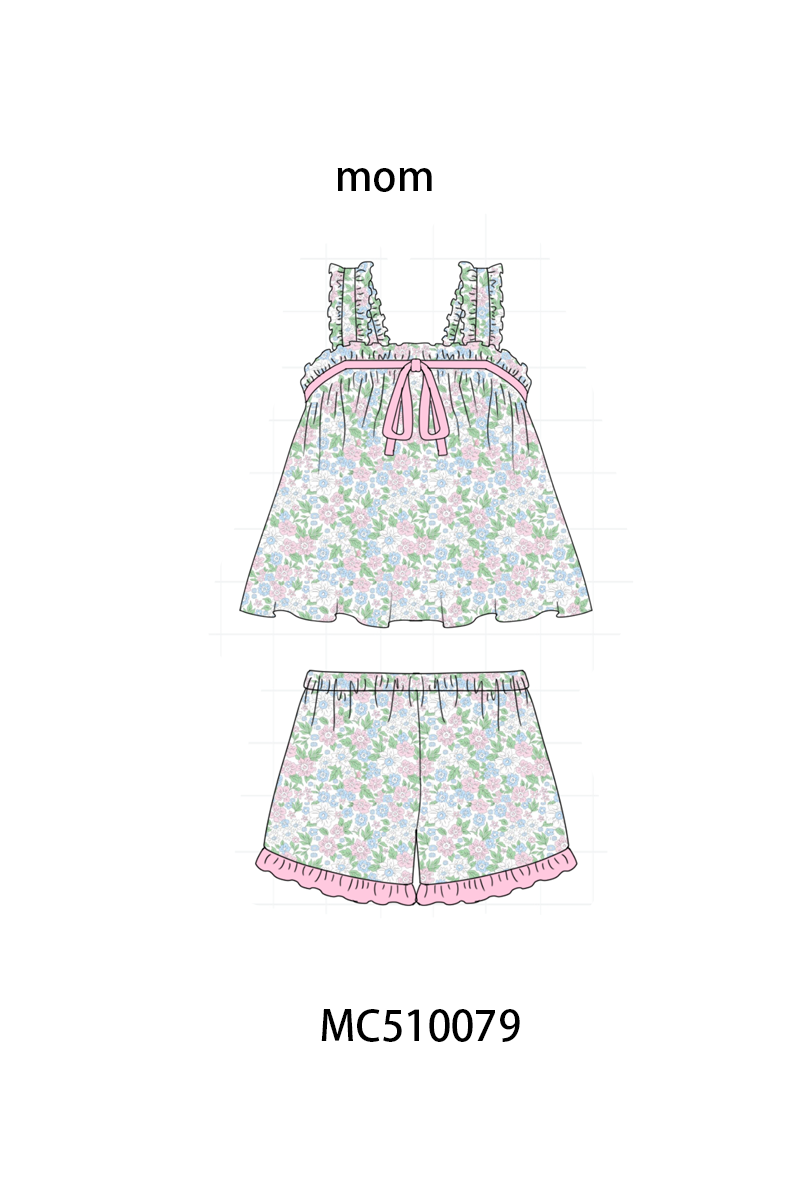 PO69 Multicolored floral print mom sleeping wear collection 2