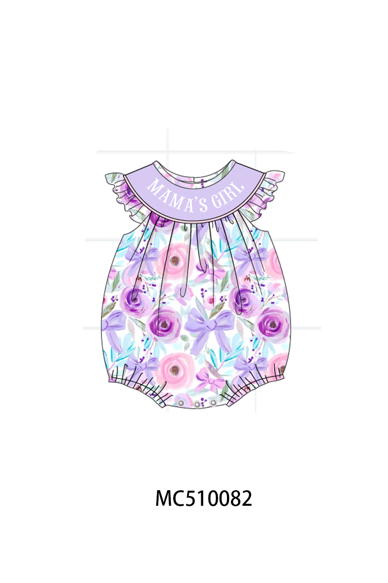 PO69 Purple floral print ruffle collection