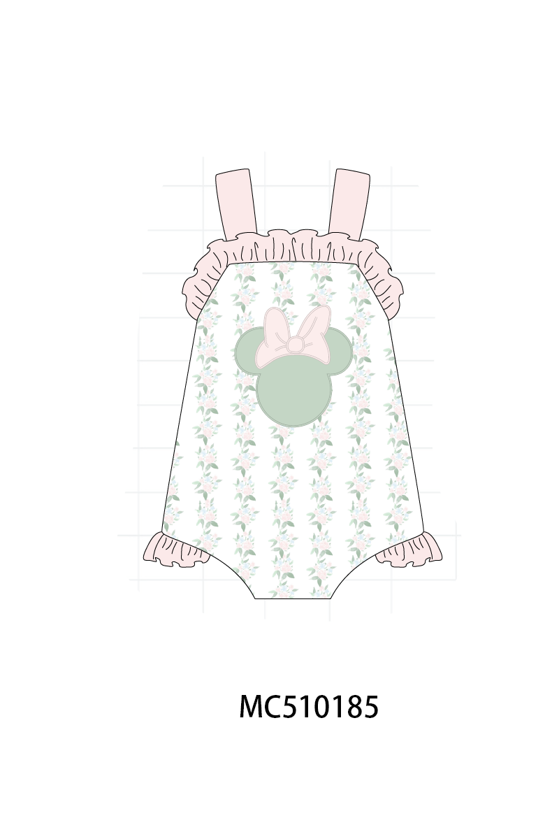 PO69 Pink character applique floral ruffle collection