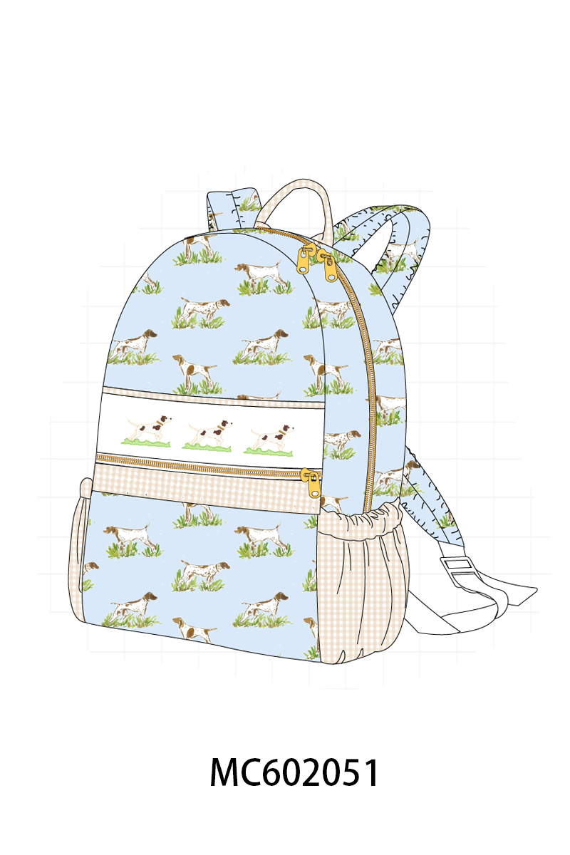 PO81 Blue puppy embroidery smocked collection