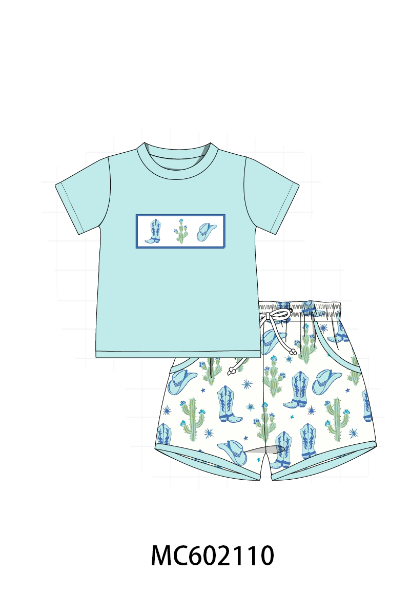 PO81 Pink western cowgirl boots smocked collection