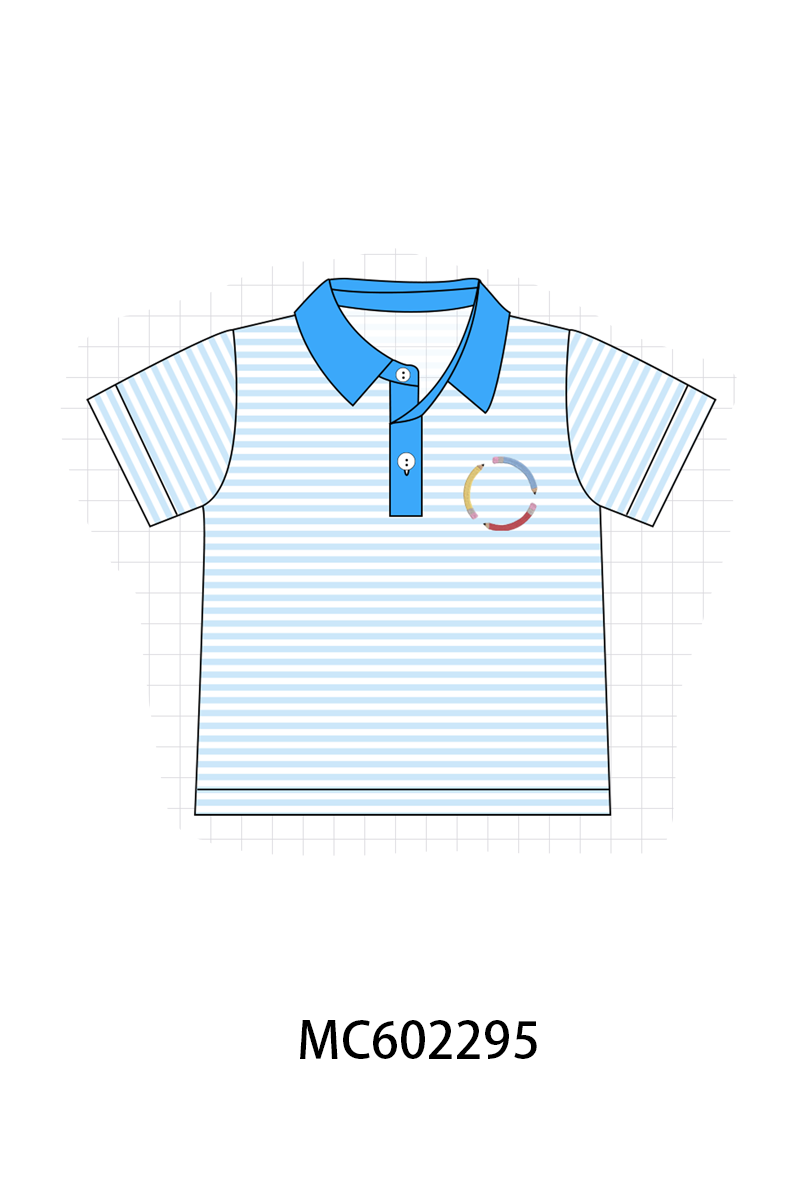 PO81 Pink&blue pencil embroidery stripe collection