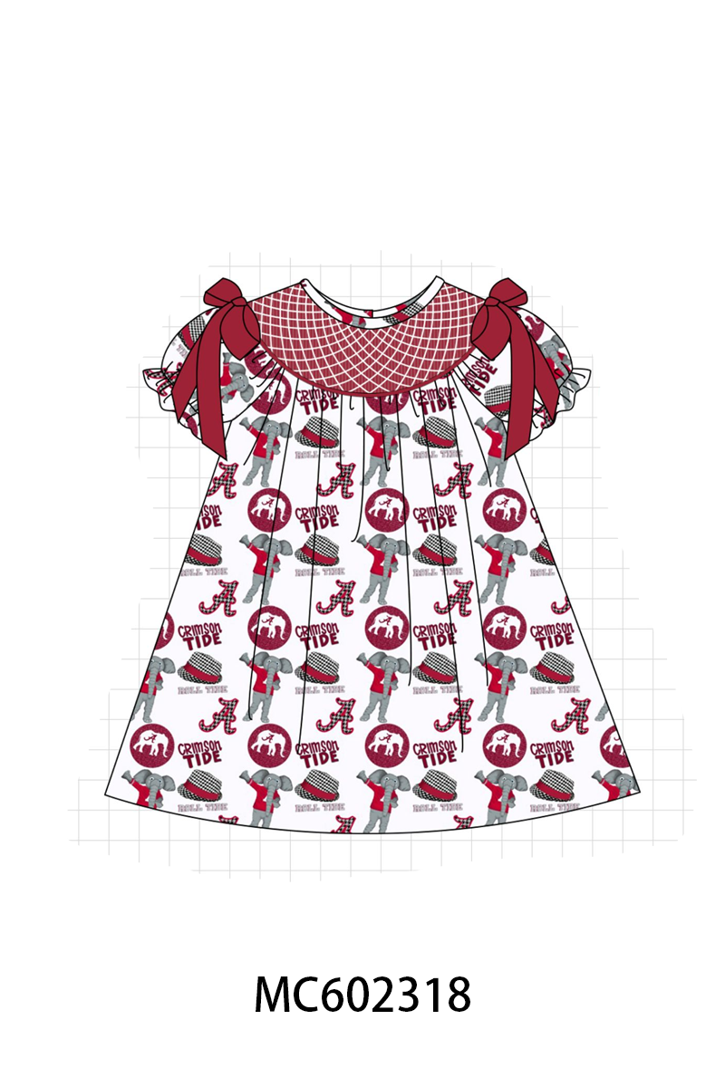 PO82 Maroon Alabama smocked collection
