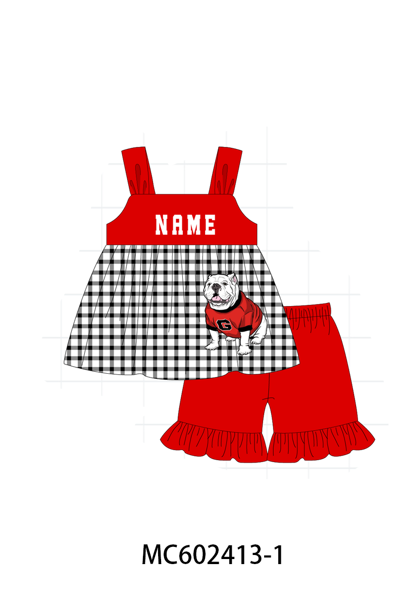 PO82 Red GEORGIA monogram embroidery collection