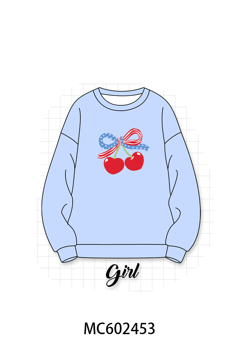 PO82 Pink&blue patriotic bow embroidery collection