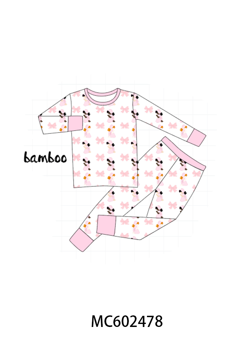 PO82 Pink bow litter girl print collection