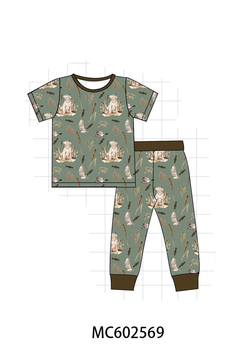 PO82 Green hunting print bamboo collection