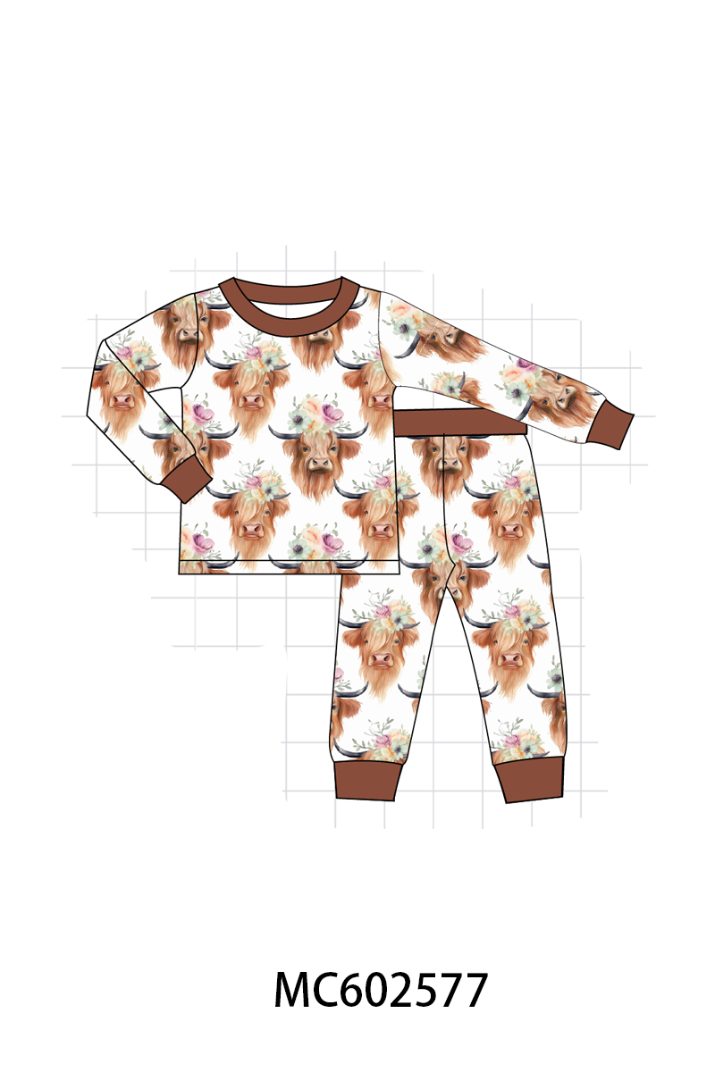 PO82 Brown cow print bamboo collection