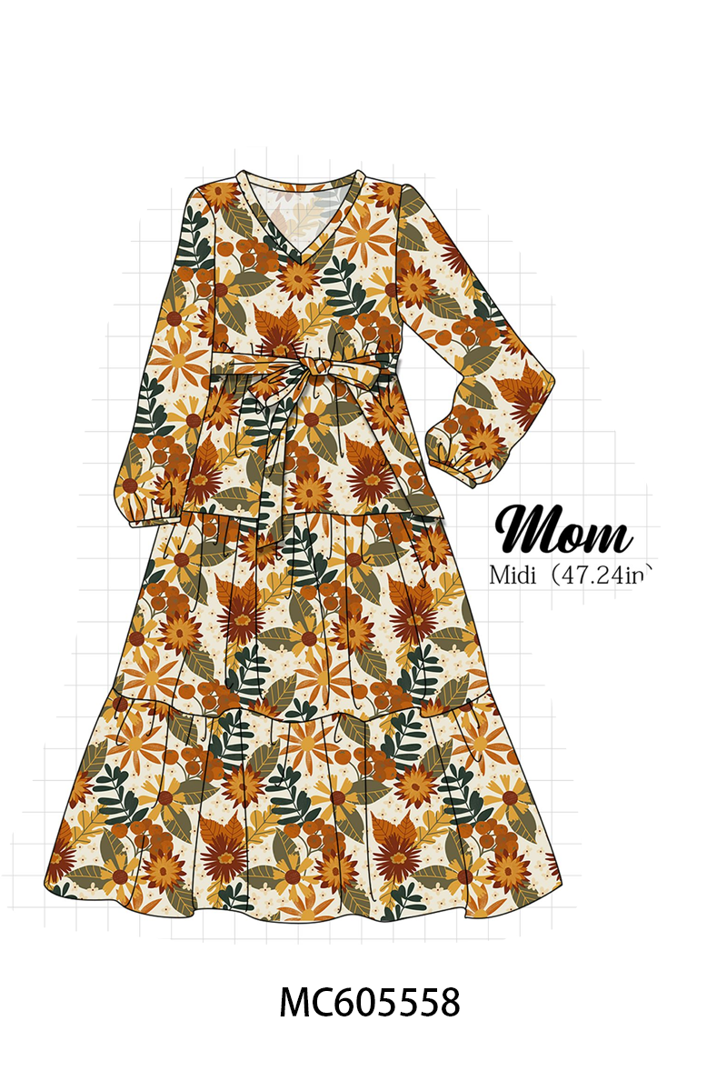 PO93 Mustard floral print ruffle collection