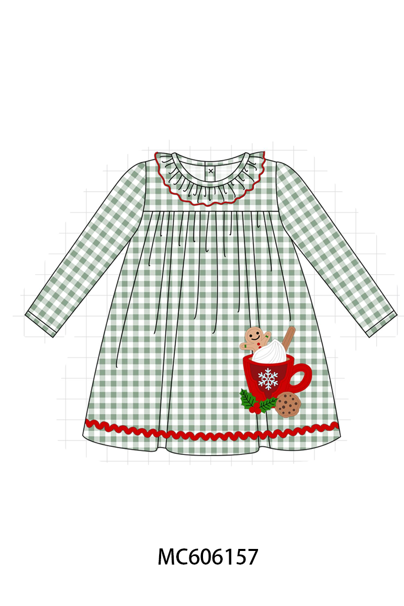 PO95 Red christmas gingerbread applique gingham collection
