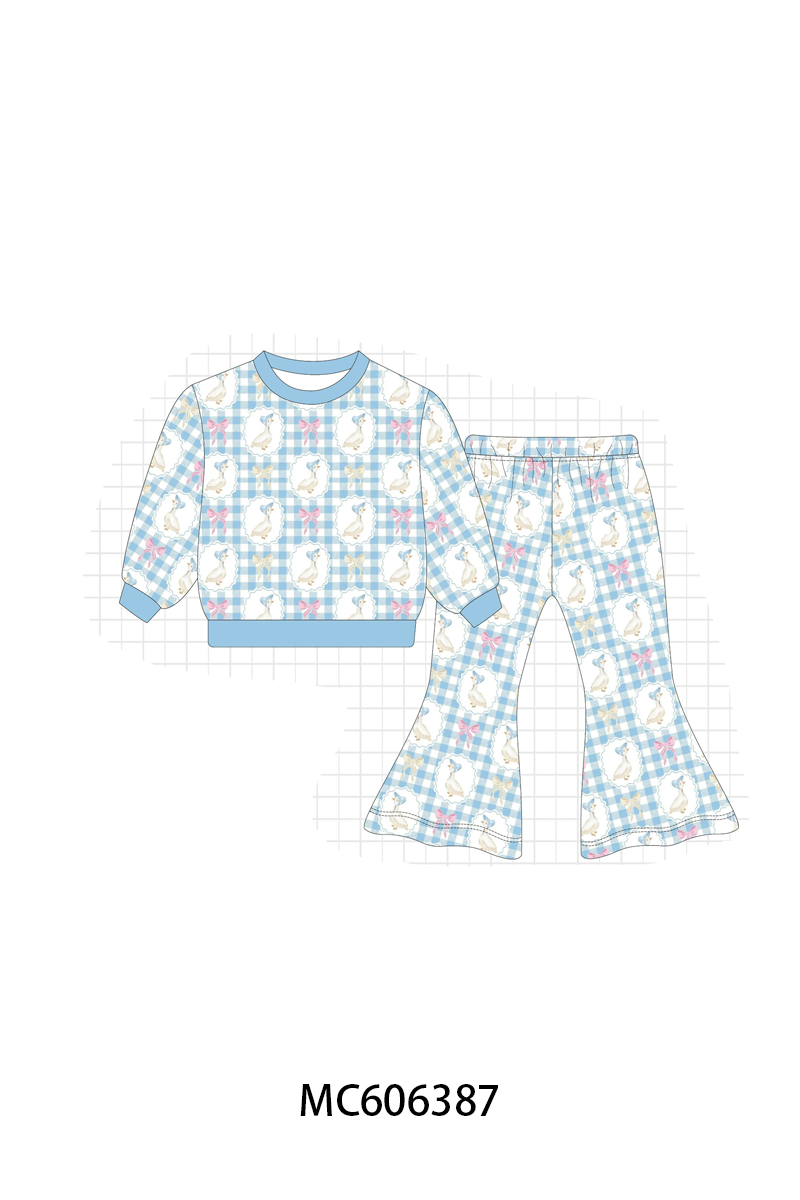PO95 Pink&blue bow duck print collecton