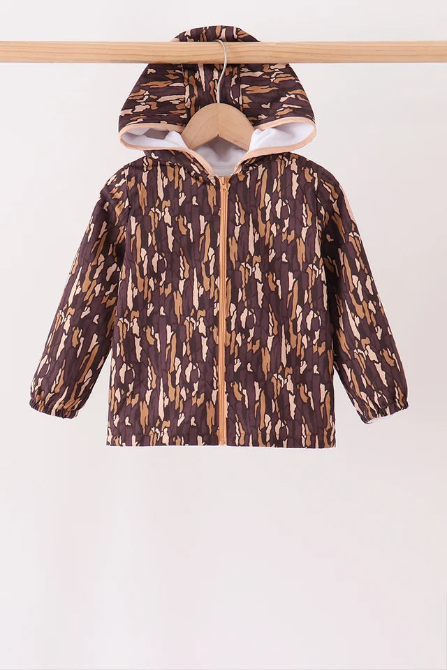 Brown Camo Rain Jacket
