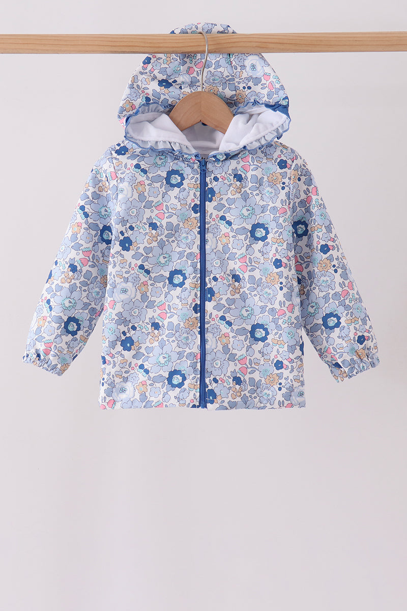 Blue Floral Rain Jacket
