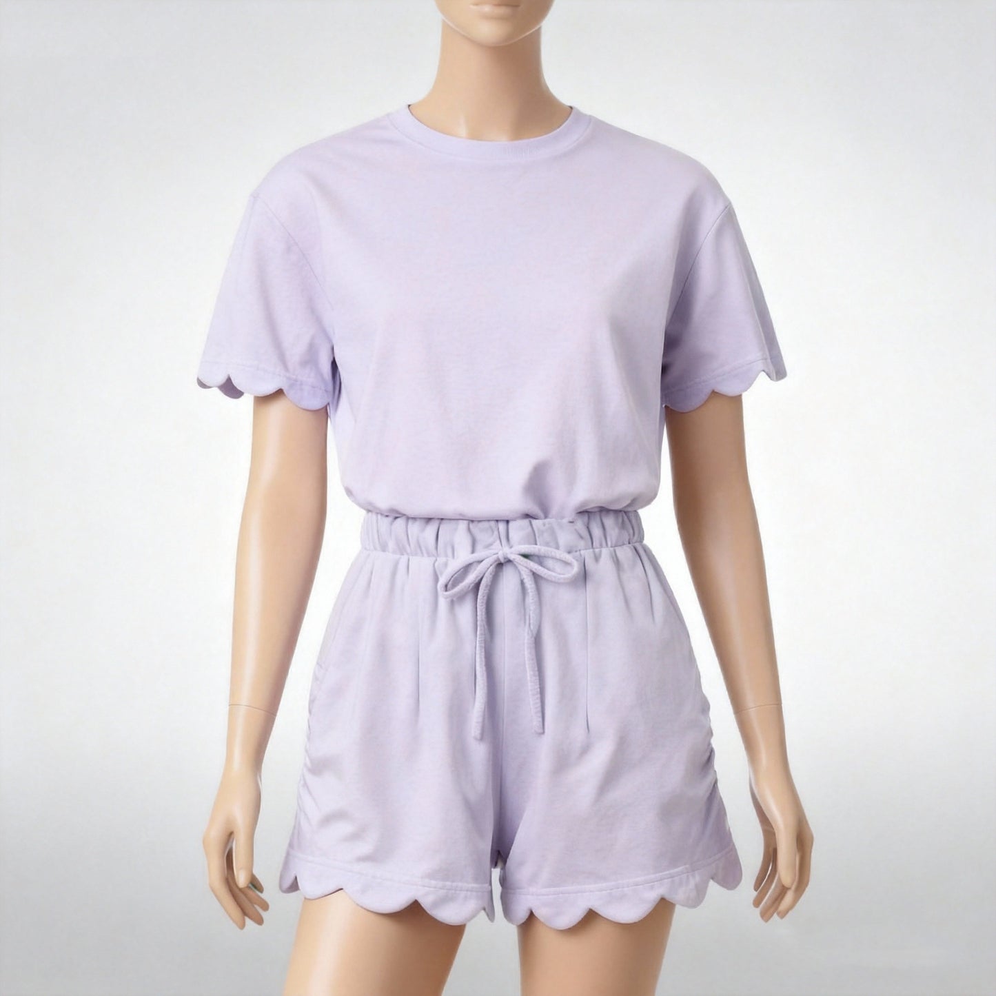 Girls Summer Scallop Short Set