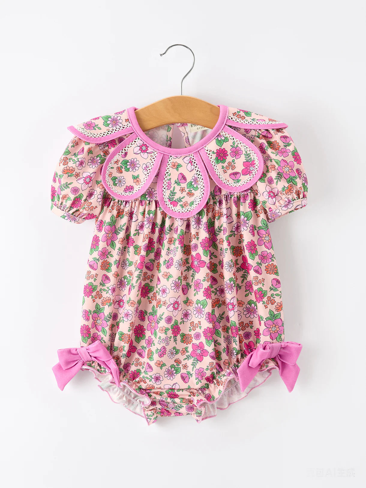 Pink Floral Bow Petals Collar