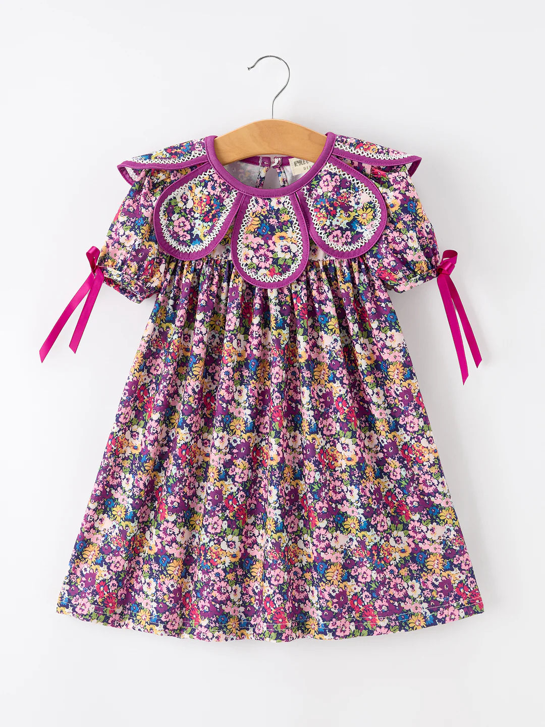 Purple Floral Bow Petals Collar