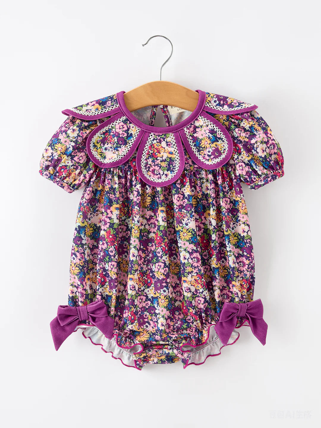 Purple Floral Bow Petals Collar