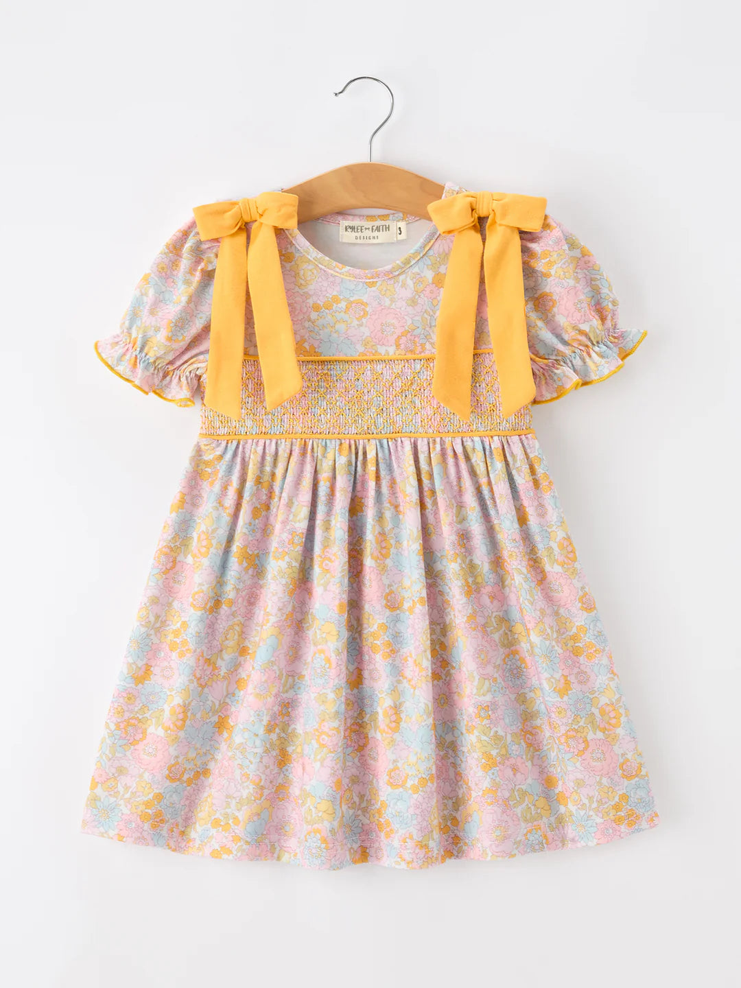 Yellow Bow Smocked Floral