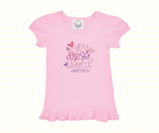 Girls- John 3:16 Embroidered Tees