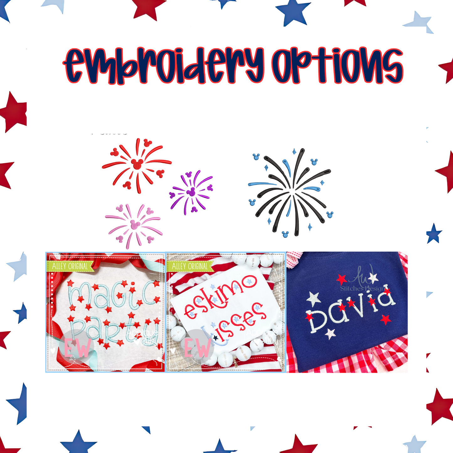 4th of July, Embroidered Sets