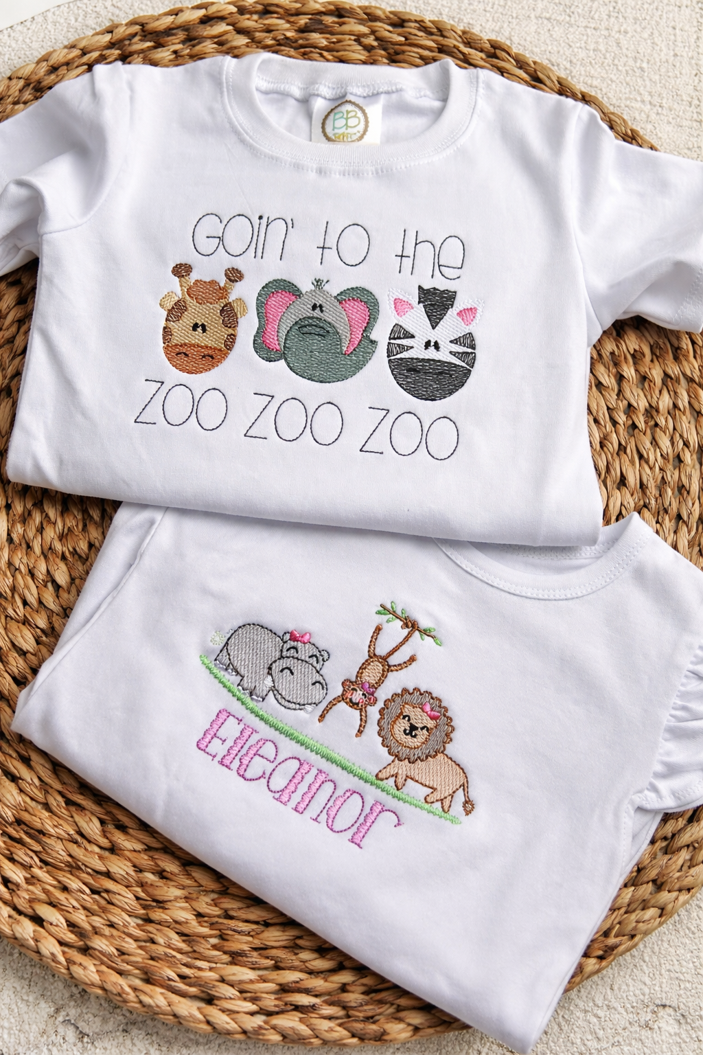 Embroidered Zoo Shirts and Bubbles