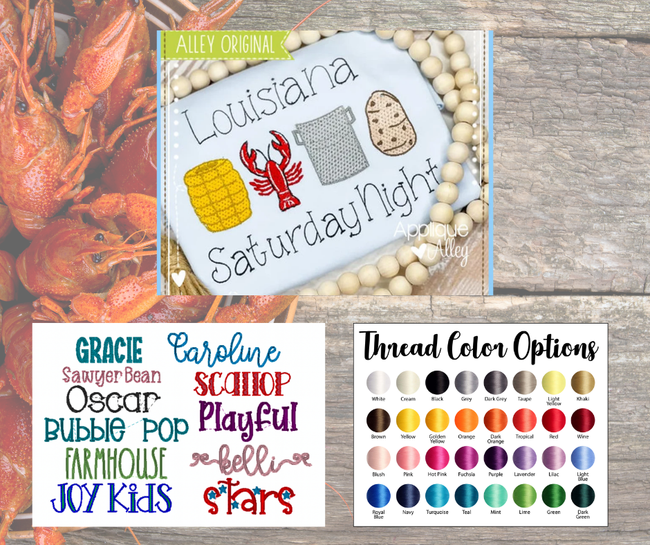 Louisiana Saturday Night Embroidered Shirts and Bubbles