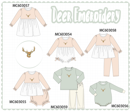 PO83 Beige deer embroidery collection