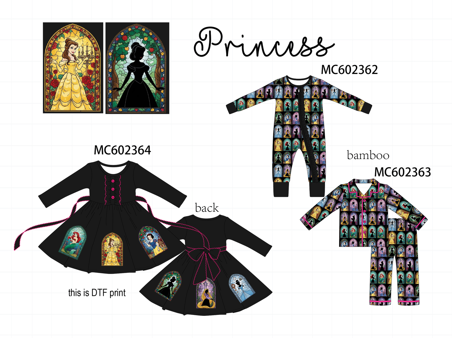 PO82 Black character princess print collection