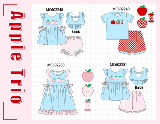 PO81 Blue back to school apple applique collection