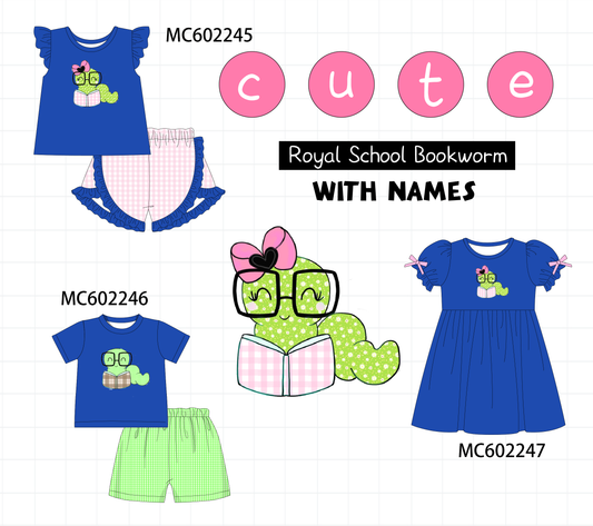 PO81 Blue bookworm applique collection