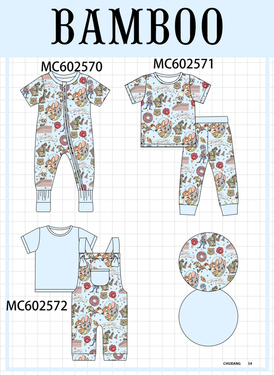 PO82 Blue character print bamboo collection