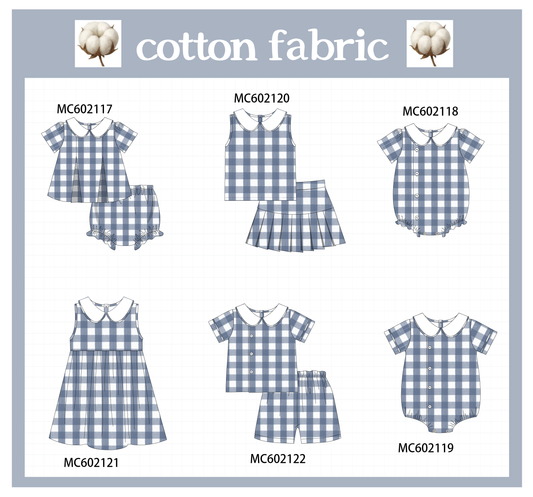 PO81 Blue cotton peter pan collar gingham collection