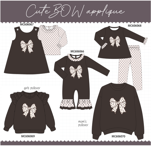 PO95 Brown bow applique collection