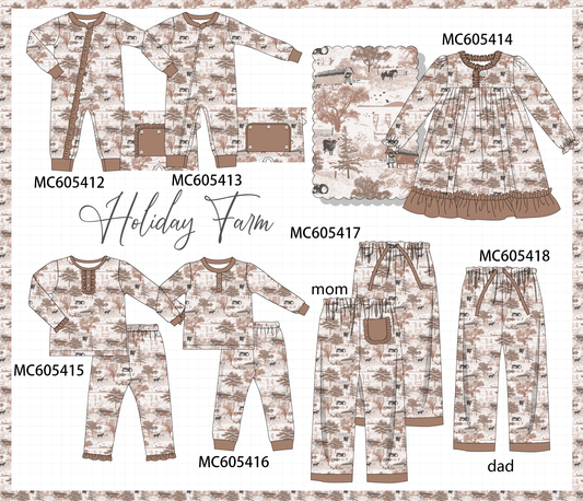 PO93 Brown farm print collection