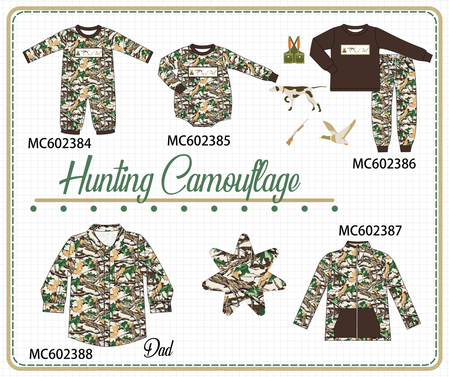 PO82 Camouflage hunting embroidery collection