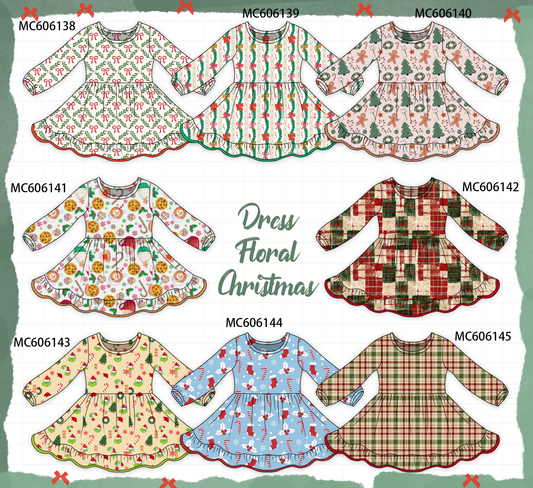 PO95 Christmas bow cookie grinch floral dress collection