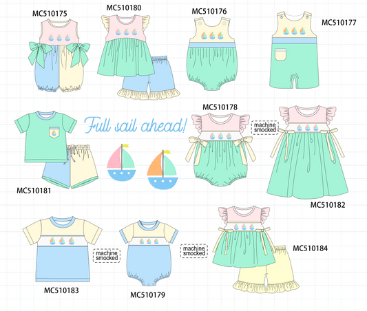 PO69 Colors blocks sailboat embroidery collection