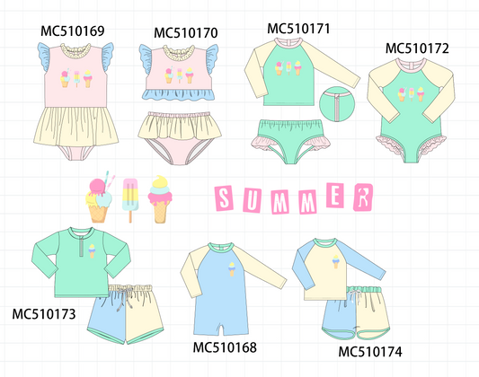 PO69 Colors blocks ice cream embroidery collection