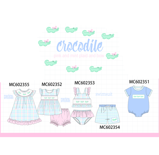 PO82 Crocodile applique smocked collection 2