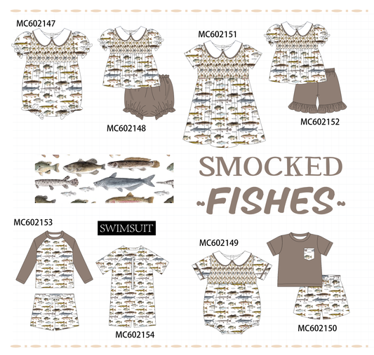 PO81 Fishes print smocked collection