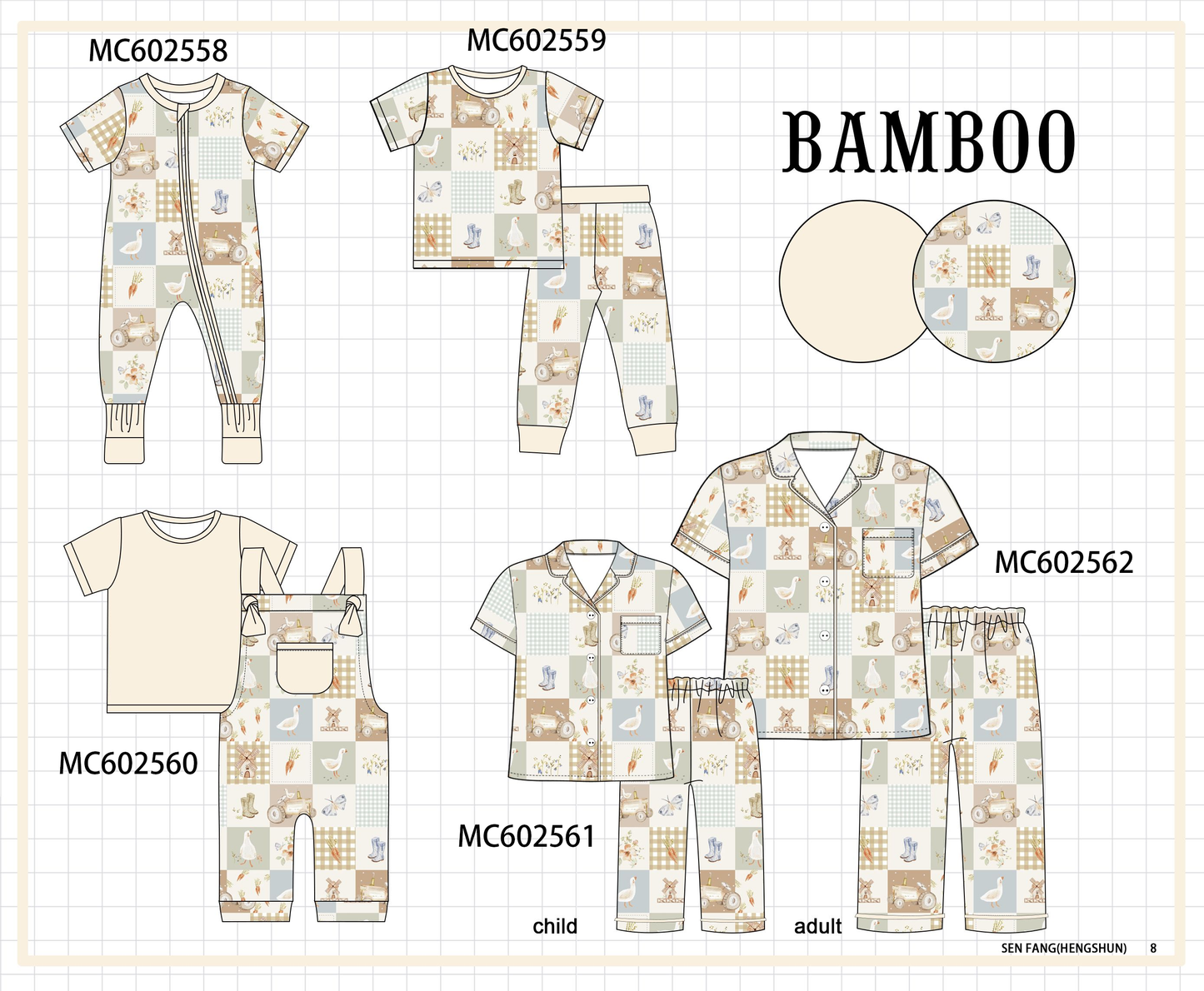 PO82 Goose checkered bamboo collection