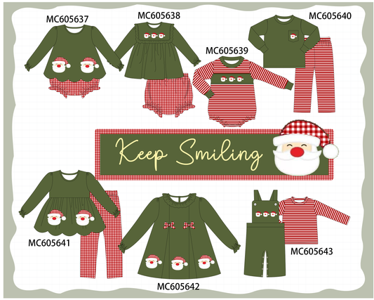 PO93 Green christmas santa claus applique collection