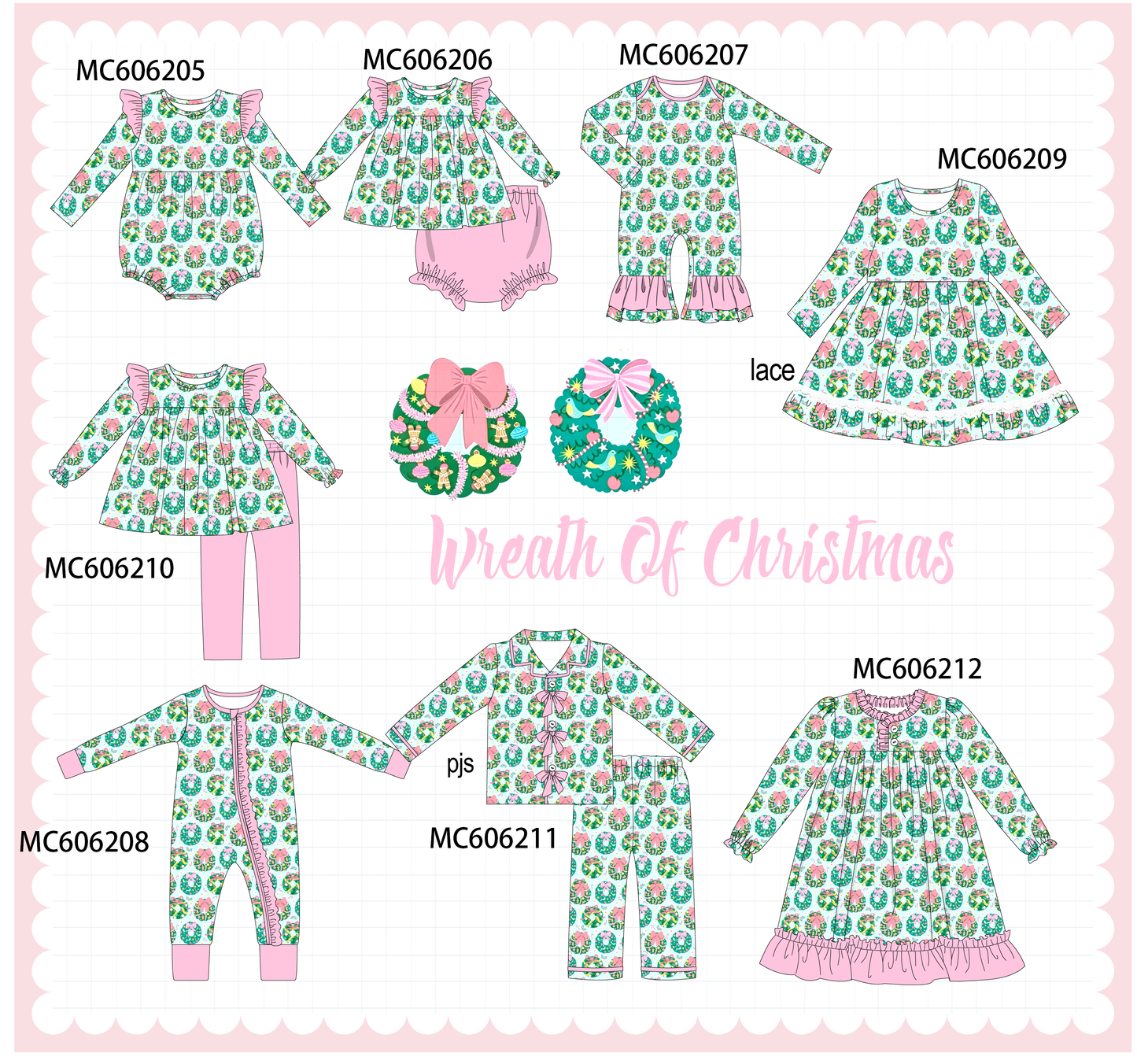 PO95 Green christmas wreath print collection