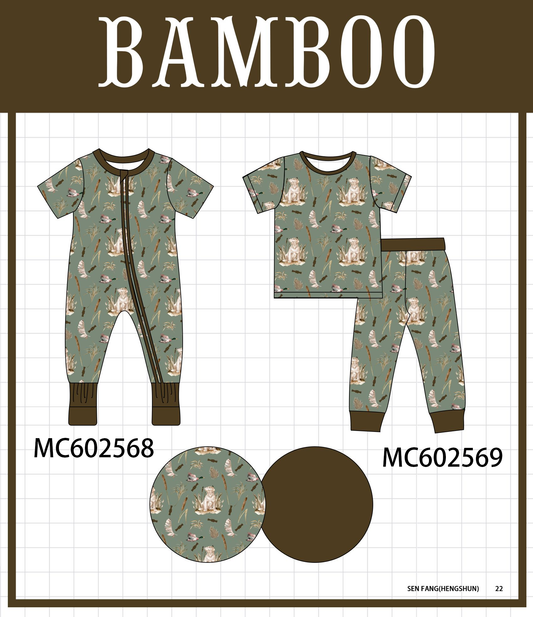 PO82 Green hunting print bamboo collection