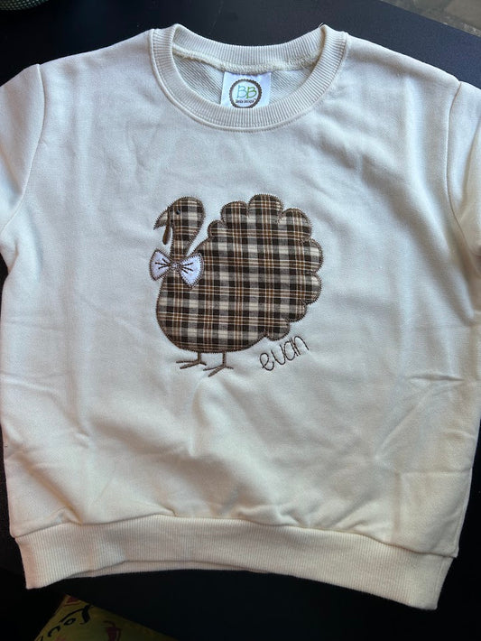 Embroidered Boys Turkey Sweatshirt