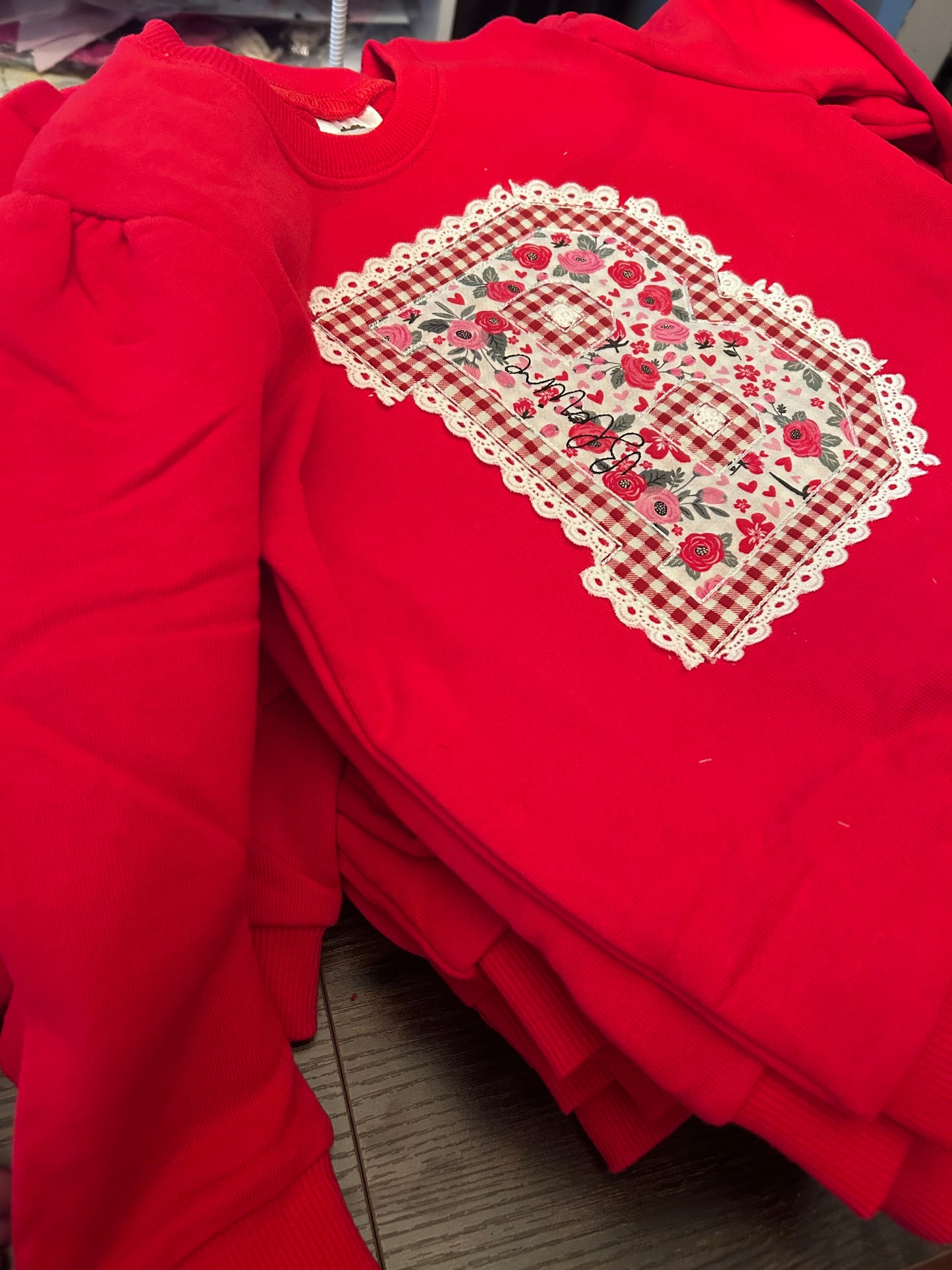 Girls Applique Valentine's SweatShirt