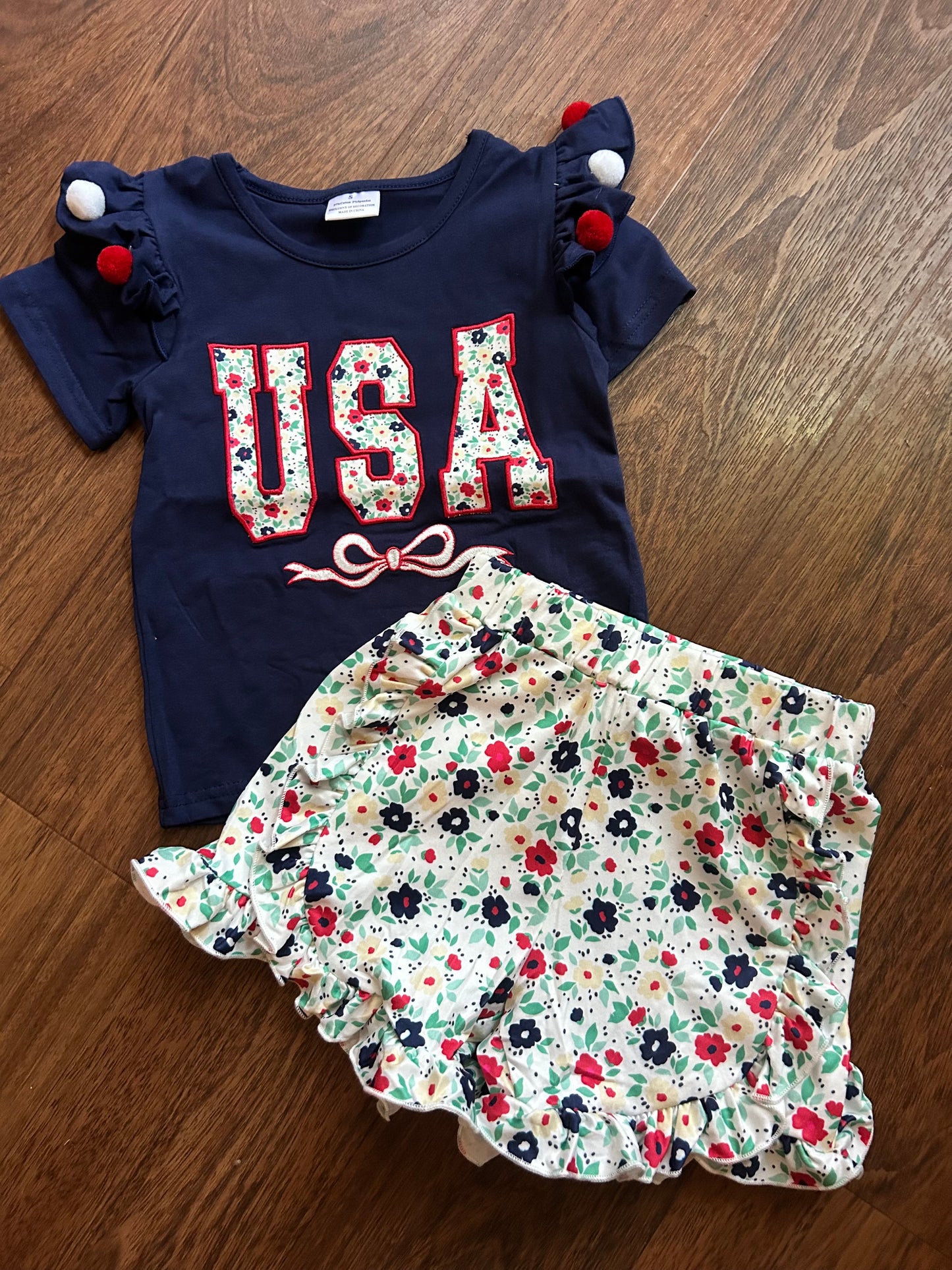 USA Floral Short Set