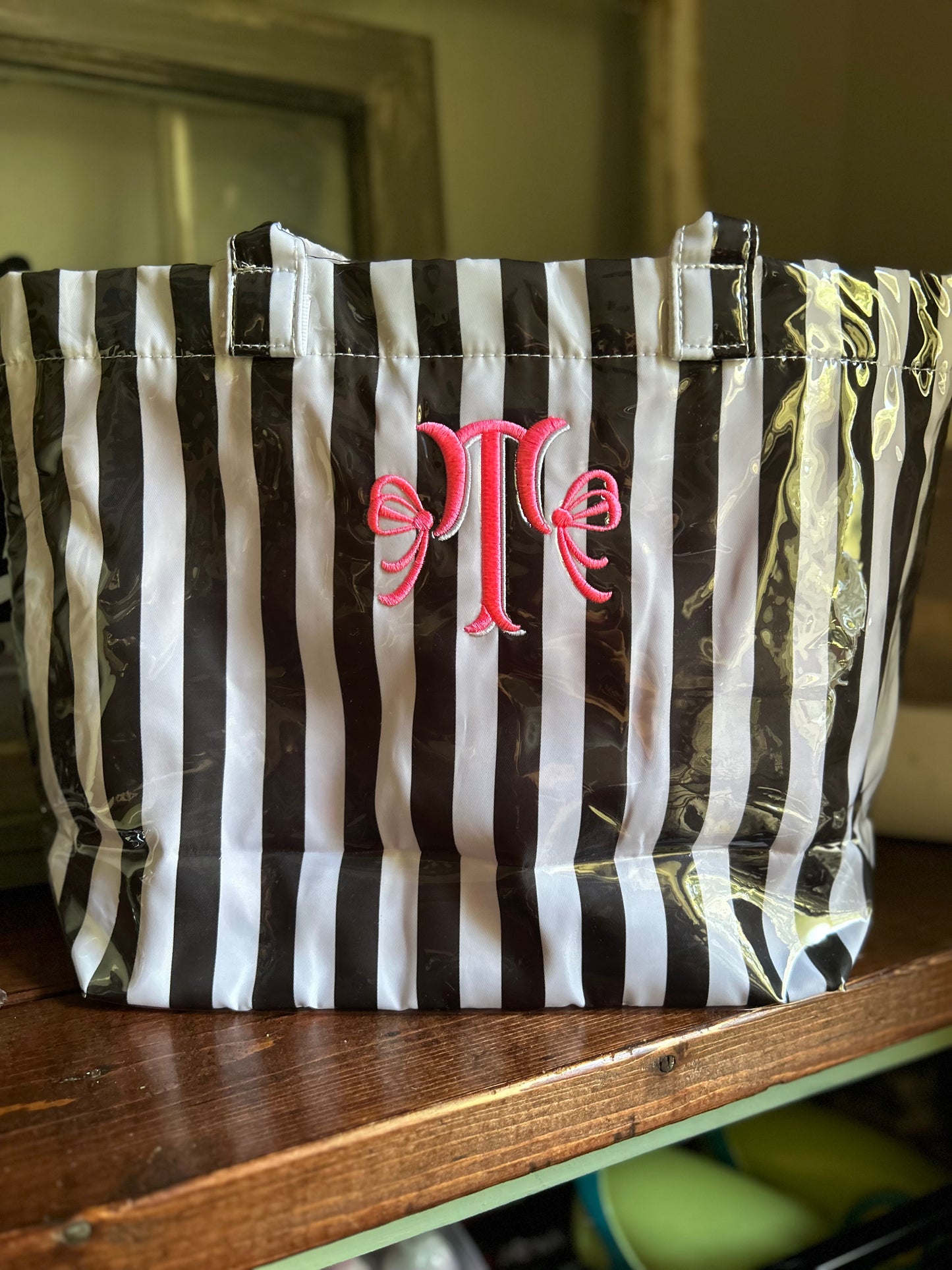 PVC Striped Tote Bag